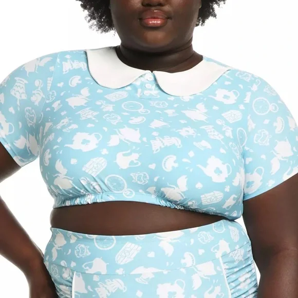 Disney Alice In Wonderland Collar Swim Top Plus‎ Size Hot Topic - Picture 2 of 3